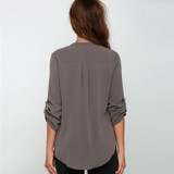 2017 Big Yard Tops Women V-neck Chiffon Blouses 3/4 Sleeve Female Shirt Fashion Large Size Plus Size Feminina Camisas Blusas