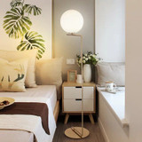Angular White and Gold Globe Floor Lamp