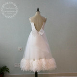 2017 Ball Gown First Communion Dresses for Girls Feather Flower Girls Dress Kids Pageant Evening Gowns Vestidos de comunion