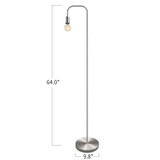 Exposed Bulb Silver Floor Lamp