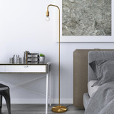 Exposed Gold Brass Bulb Floor Lamp