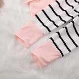 2016 Cute Infant Newborn Baby Girl Clothes 3D Hoodie Tops T-shirt Cotton Striped Pants 2pcs Outfit Bebes Clothing Set Tracksuit
