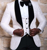 2016 Custom Made Tuxedos White Men Suits with pants Slim Fit  Wedding Suits Groomsmen Groom Suits (Jacket+Pants+Vest+Tie)