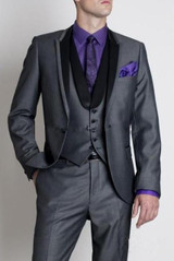 2016 Custom Made  Light Grey Men Suit Tailored Men Wedding Suits For Men Slim Fit Groom Tuxedos For Men(Jacket+Vest+Pant+Tie)