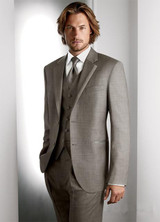 2016 Custom Made  Light Grey Men Suit Tailored Men Wedding Suits For Men Slim Fit Groom Tuxedos For Men(Jacket+Vest+Pant+Tie)