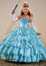 2016 Colorful Flower Girl Dress Princess Kids Pageant Party Dance Wedding Birthday Ball Gown Dresses For Girls 10 12