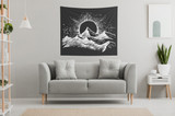 Mountain Dark Sunrise Tapestry