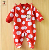 2016 Chirstmas Autumn Winter Baby Rompers Clothes Long Sleeved Newborn Boy Girl Polar Fleece Baby Jumpsuit Newborn Baby Clothing
