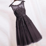 2016 Bridesmaid dresses Vestidos De Festa Casamento Robe Demoiselle D'honneur Bruidsmeisjes Jurk Curto Appliques Beaded Tulle