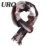 2016 Brand New Mens Warm Soft Cashmere wool plaid TARTAN SCARF Checked Scarf Bordeaux A3A17536
