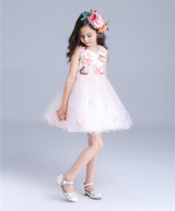 2016 Brand New Flower Girl Dresses pink Real Party Pageant Communion Dress Little Girls Kids/Children Dress for Wedding