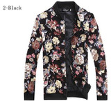 2016 brand Men's Slim jacquard jacket coat autumn fashion leisure wild cardigan stylish floral jacket men
