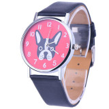 2016 Brand Fashion Womens Watch Dog Pattern Leather Band Analog Quartz Vogue Wrist Watch Casual Wristwatches Relogio 3 Colors