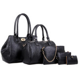 2016 Brand Designs Women Bag Alligator Print Leather Handbags Casual Travel Shoulder Bag Messenger Bag Purse Female Bags 5 Sets