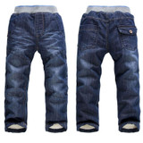 2016 Boys Pants Jeans Winter Thick Children Boys Jeans Kids Trousers cotton straight cylinder Baby Children Pants Jean Garcon