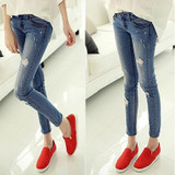 2016 Blue During Waist Jeans Woman Skinny Holes Jeans For Women Boyfriend Jeans For Women Elastic Blue Ripped Jeans Plus Size 2016 Blue During Waist Jeans Woman Skinny Holes Jeans For Women Boyfriend Jeans For Women Elastic Blue Ripped Jeans Plus Size