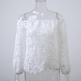 2016 Black Sexy Club Off Shoulder Hollow Out Women Blouses Summer Beach Style Long Sleeve Party Girls Blusas Shirts Tops
