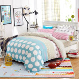 Elegant Floral Bedding Set Polyester Cotton Bed Linen Sets 4pcs Bedspreads Kids Twin Size Blue Duvet Cover Bed Sheet Set