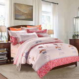 Elegant Floral Bedding Set Polyester Cotton Bed Linen Sets 4pcs Bedspreads Kids Twin Size Blue Duvet Cover Bed Sheet Set