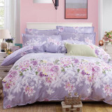 Elegant Floral Bedding Set Polyester Cotton Bed Linen Sets 4pcs Bedspreads Kids Twin Size Blue Duvet Cover Bed Sheet Set