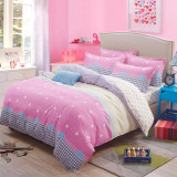 Elegant Floral Bedding Set Polyester Cotton Bed Linen Sets 4pcs Bedspreads Kids Twin Size Blue Duvet Cover Bed Sheet Set