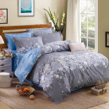 Elegant Floral Bedding Set Polyester Cotton Bed Linen Sets 4pcs Bedspreads Kids Twin Size Blue Duvet Cover Bed Sheet Set