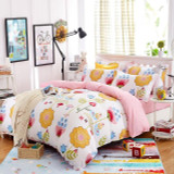 Elegant Floral Bedding Set Polyester Cotton Bed Linen Sets 4pcs Bedspreads Kids Twin Size Blue Duvet Cover Bed Sheet Set