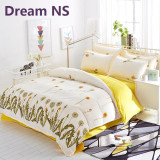 Elegant Floral Bedding Set Polyester Cotton Bed Linen Sets 4pcs Bedspreads Kids Twin Size Blue Duvet Cover Bed Sheet Set