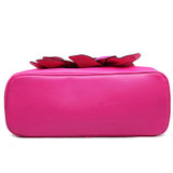 Elegant Big Flower Leather Handbag