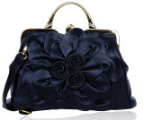 Elegant Big Flower Leather Handbag