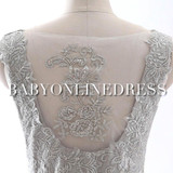 Elegant Beaded Gray Short Bridesmaid Dress 2015 Cheap Bridesmaid Dresses Under 50 Vestido Para Festa