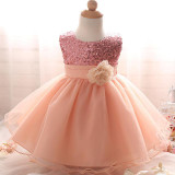 Elegant Baby Girl dress Wedding tutu girls dresses for 1 year birthday newborn kids infant dress princess Baptism girl clothes