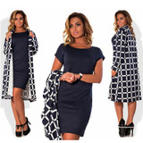 Elegant Autumn Winter women dress large sizes Women Solid Mini dresses plus size dress Short Sleeves dress L-6XL vestidos