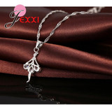 Elegant 925 Sterling Silver Ballerina Necklace Earrings Cubic Zirconia  Necklaces Earring Set Wedding Engagement Jewelry Sets