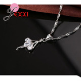Elegant 925 Sterling Silver Ballerina Necklace Earrings Cubic Zirconia  Necklaces Earring Set Wedding Engagement Jewelry Sets