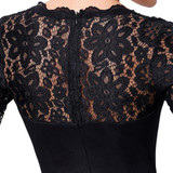 Elegant 2017 Robe Lace Long Sleeves Cocktail Dresses Short Party Dress Knee Length Robe de Cocktail Courte Black Dress 0207