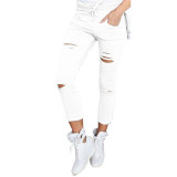 Durable 2017 jeans women Pencil Trousers plus size Women Skinny Ripped Pants High Waist Stretch Slim Pencil Trousers