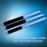 Durable 1/4" 3/8" 1/2" Plastic Wall Mounted Socket Organizer Rails Storage Rack Divider Tray Holder For Storing Loose Sockets
