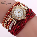 Duoya Watch Women Brand Luxury Gold Fashion Crystal Rhinestone Bracelet Women Dress Watches Ladies Quartz Wristwatches