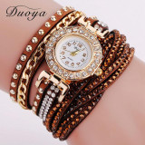 Duoya Watch Women Brand Luxury Gold Fashion Crystal Rhinestone Bracelet Women Dress Watches Ladies Quartz Wristwatches