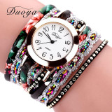 Duoya Brand Fashion Round Dial Quartz Watch Women Flower Wristwatch Steel Luxury Bracelet Watch Multilayer Leather Wrist Watch Duoya Brand Fashion Round Dial Quartz Watch Women Flower Wristwatch Steel Luxury Bracelet Watch Multilayer Leather Wrist Watch