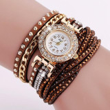 Duoya Brand Fashion Round Dial Quartz Watch Women Flower Wristwatch Steel Luxury Bracelet Watch Multilayer Leather Wrist Watch Duoya Brand Fashion Round Dial Quartz Watch Women Flower Wristwatch Steel Luxury Bracelet Watch Multilayer Leather Wrist Watch