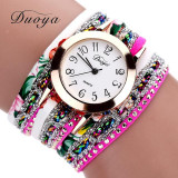 Duoya Brand Fashion Round Dial Quartz Watch Women Flower Wristwatch Steel Luxury Bracelet Watch Multilayer Leather Wrist Watch Duoya Brand Fashion Round Dial Quartz Watch Women Flower Wristwatch Steel Luxury Bracelet Watch Multilayer Leather Wrist Watch