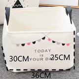 DUNXDECO Home Office Storage Laundry Basket Toy Magazine Organizador Linen Cotton Textile Container Nordic Cloud Flag Room Decor