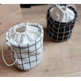 DUNXDECO Home Office Color Storage Table Organiser Holder Box Nordic White Black Check Multifunction Container 2Pieces Set
