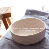 DUNXDECO French Simple Colorful Rainbow Wave Cotton Thread Ellipses Home office Storage Basket Multifunction Table Organisation
