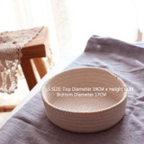 DUNXDECO French Simple Colorful Rainbow Wave Cotton Thread Ellipses Home office Storage Basket Multifunction Table Organisation