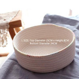 DUNXDECO French Simple Colorful Rainbow Wave Cotton Thread Ellipses Home office Storage Basket Multifunction Table Organisation
