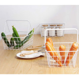 DUNXDECO 1PC Simple White Iron Home Office Storage Table Towel Fruite Multifunction Storage Basket Organize Collection Gift