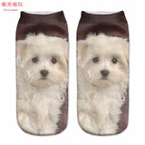 Dulaiduwan Unisex 3D Printed Cotton Socks Lovely Dog Printed Casual Style Low Anklet Socks Women Socks Hosiery Calcetines